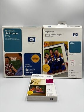 HP Premium Photo Paper 8.5X11 HIGH GLOSS(85) Sheets Inkjet 5X7 HP SOFT GLOSS(60)